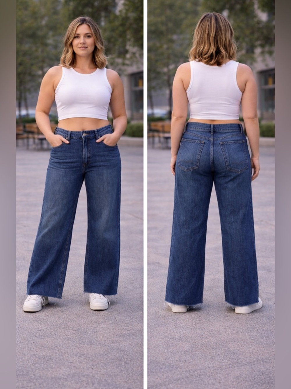 Aeropostale Women High Rise Wide Leg Jeans Medium Wash Non Stretch Denim Sz 10R
